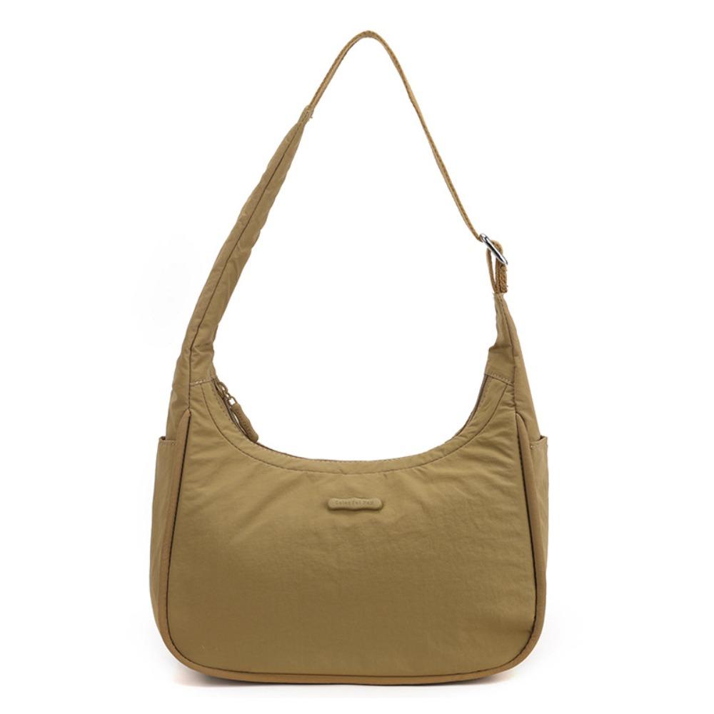 

Versatile Nylon Shoulder Bag Large Capacity Waterproof Crossbody Bag Solid Color Ultra-Light Underarm Bag For Women хаки