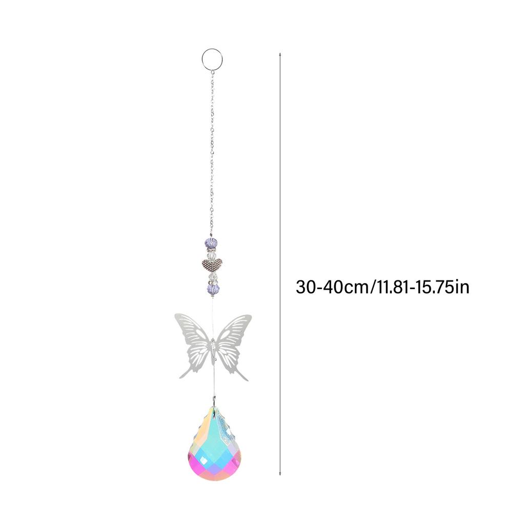Crystal Chain Decoration Crystals Sun Catchers Vibrant Ornament for Window Home Garden Butterfly Life Trees Decorations