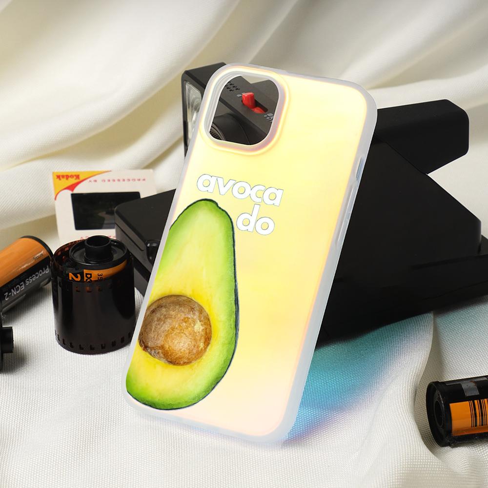 

Creative Fruit Vegetable Sticky Note Phone Case Laser gradient Colorful Phone Case For iPhone 17 16 15 14 13 12 11Pro Max Plus iPhone 16 Pro Max