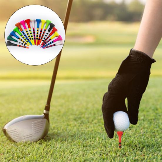 10Pcs Golf Ball Tee Striped Low-Resistance Tip Increase Flight Distance Stabilize Practice Training Golf Ball Holder Golf Training