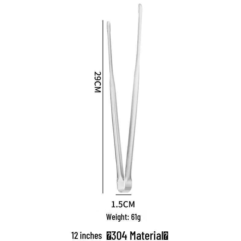 Abdo 12-inch Japanese Style 304 Stainless Steel Food Tongs