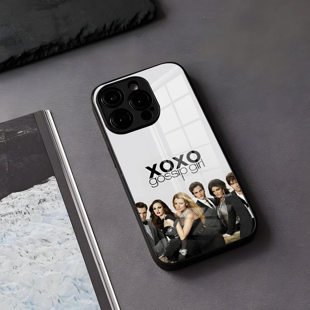 TV G-Gossip-G-Girl Phone Case For IPhone 17 Air 16 E Pro Max 15 14 13 Mini 12 Pro 11 Max Plus Black Glass Cover