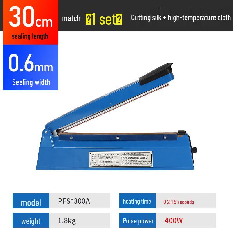 Household & Commercial Hand-Operated Plastic Bag Heat Sealer and Film Cutter