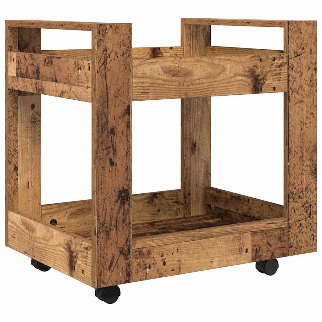 Mobile Desk Trolley Reclaimed Wood Look 60 X 45 X 60 Cm Engineered Wood