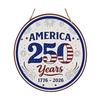 Wooden Round Sign 250 Years America 1776 2026 Anniversary Commemorative Wall Hanging Decoration with Rope for Indoor Outdoor Use
