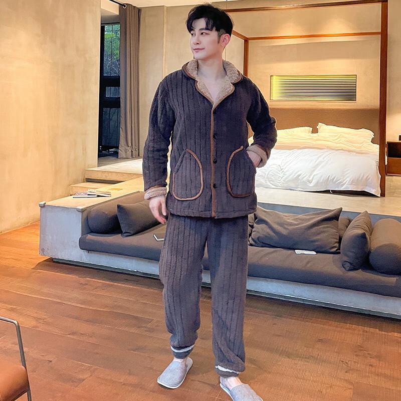 Мужской комплект пижамы из кораллового флиса Mu Qingqing M