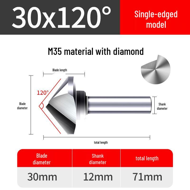 Cobalt Titanium-Plated Chamfering Drill for Stainless Steel - Single/Triple-Edge Countersink & Deburring Tool.