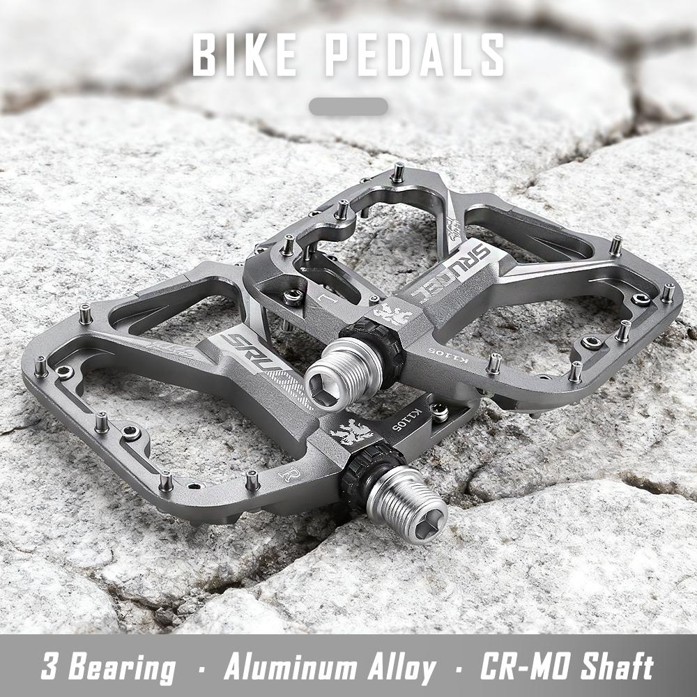 KRSEC 3 Bearing Bicycle Pedals CNC Ultralight BMX MTB Road Bike Pedals Non-slip Aluminum Alloy Bicycle Cycling Parts серебряный