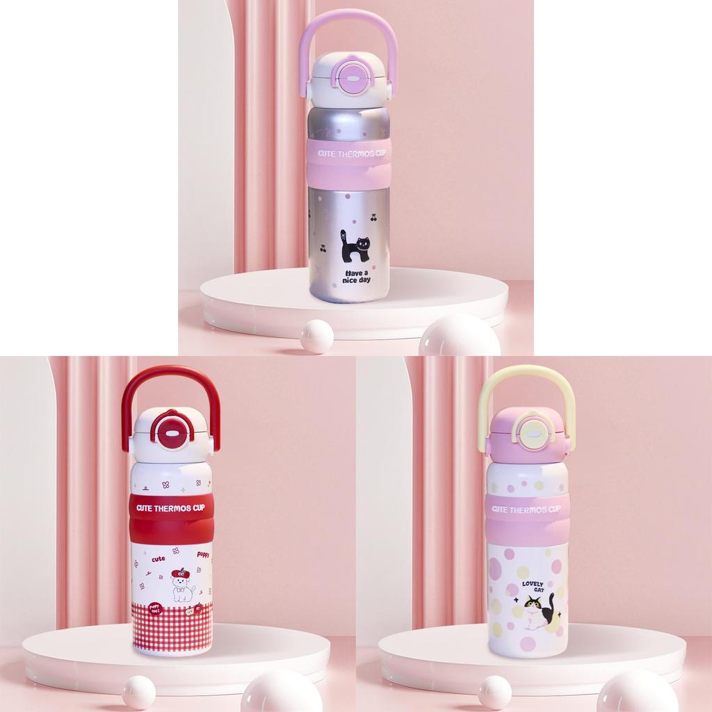 Starry Bear Travel Mug With Vacuum Insulation And Double Drinking Lid For Outdoor Use