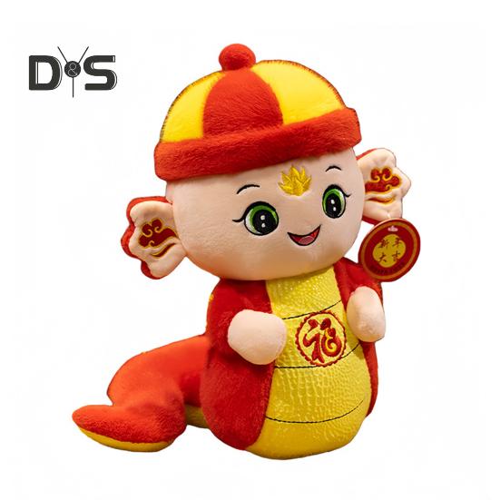 

Китайская новогодняя кукла змея 2025 плюшевая змея, очаровательная змея-талисман, игрушка для украшения стола на весенний фестиваль 12cm