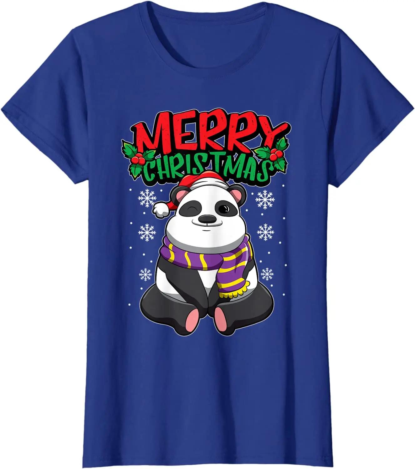 

Christmas Panda Bear Sweet Christmas Animals TShirt 100 Cotton ONeck Summer Short Sleeve Casual Mens Tshirt Size S3XL S