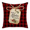 Christmas Digital Printed Christmas Tree Classic Red and Black Plaid Christmas Style Home Sofa Decoration Cushion Cushion
