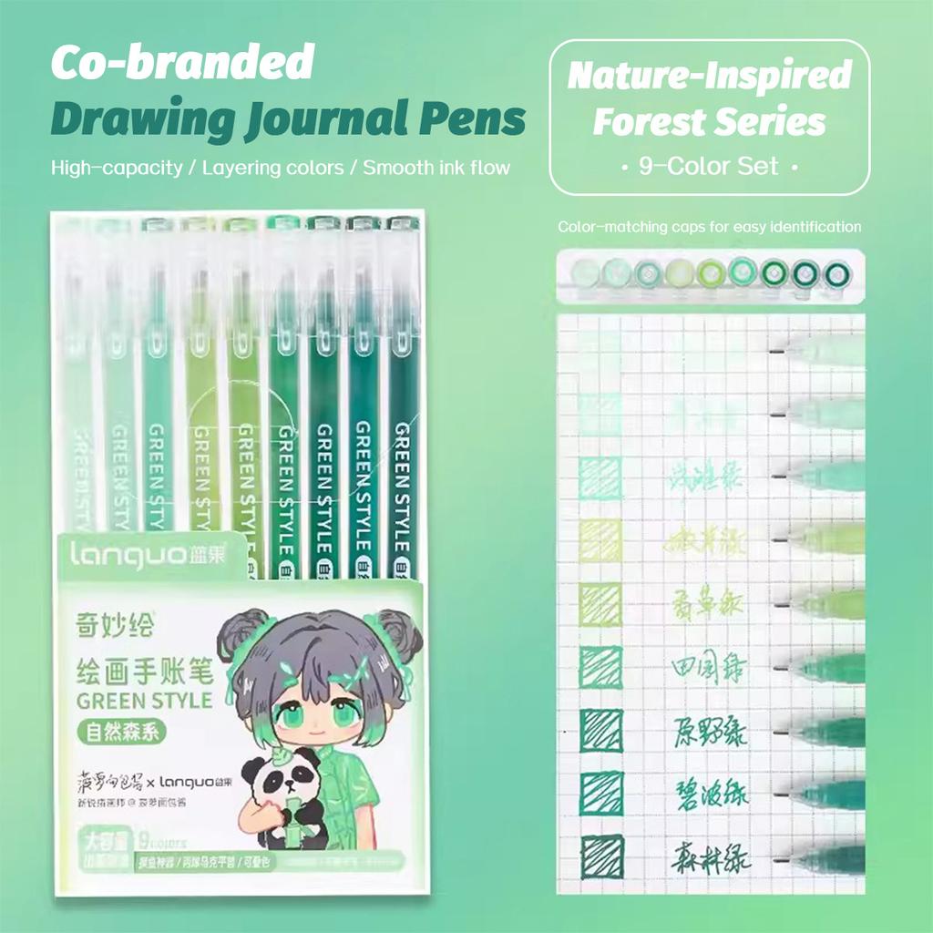 6/9pcs Set Languo Morandi Gel Pens 0.5mm Kawaii Pastel Set for Students Diary Scrapbook Painting & Drawing Pen School Supplies