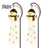 Energy Efficient Patio Festive Lights Solar Snowman Garden Stake Light, Flowing Waterfall LED Fairy Light with Decorative Resin Ground Stakes