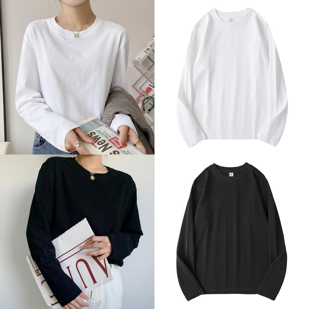 Cotton Long Sleeve T Shirt For Women Men Casual Basic With Round Neck For Spring