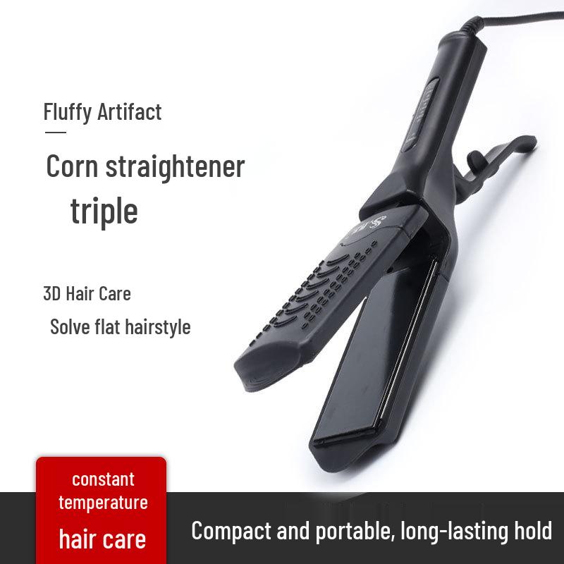 3-in-1 Hair Styler: Straightener, Curler, and Corn Straightener with Interchangeable Plates