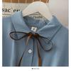 Summer Sweet Polo Collar Narrow Slimming Mori Skirt [xenite] Dress, Roomy, Waist, (XL, Blue)