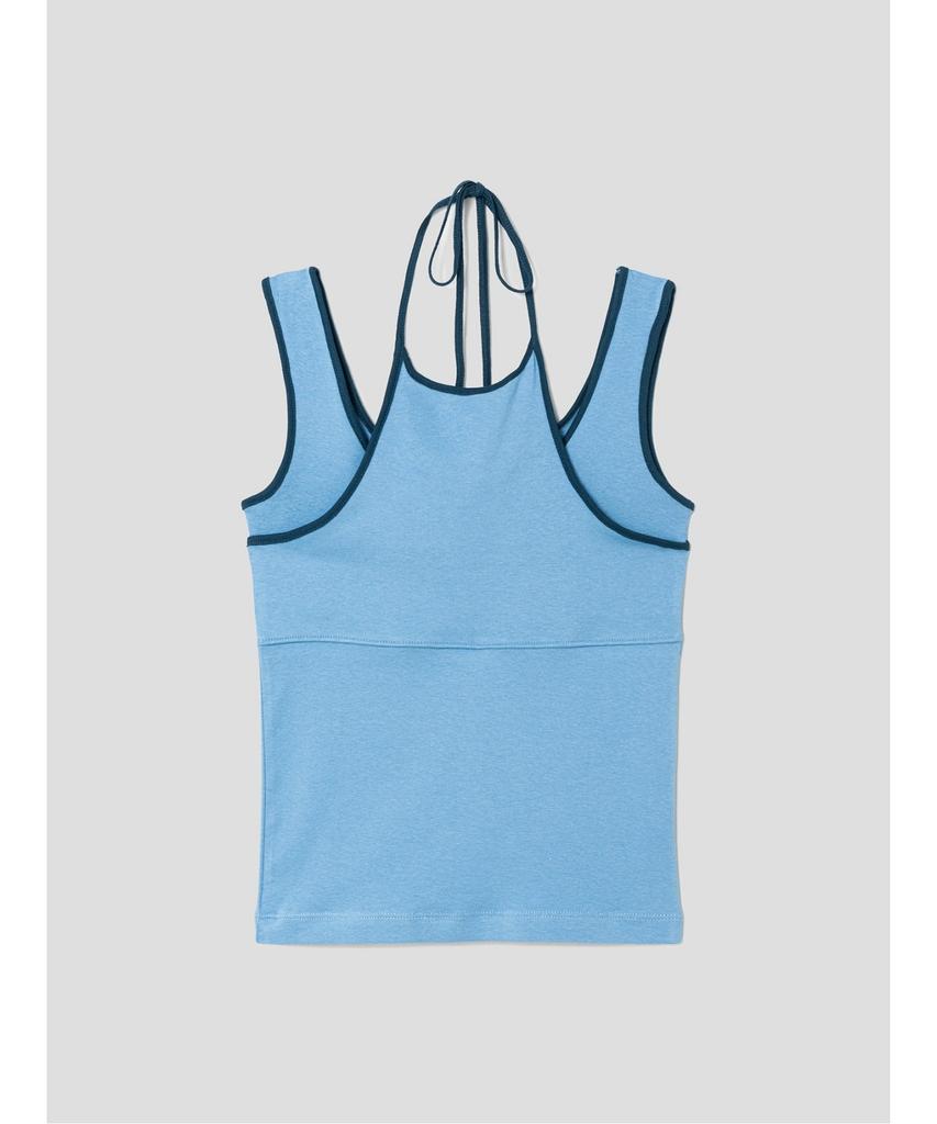 Saendeusaundeu (Women) String Layered Sleeveless Light Blue