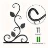 2pcs Black Wrought Iron Plant Hanger with Leaf Design - Easy Install Wall Bracket for Hanging Flower Baskets, Bird Feeders