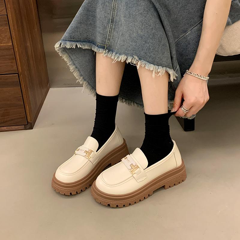 2025 new Mary Jane platform British small leather shoes loafers women's casual fashion versatile soft-soled single shoes