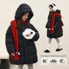 LUSONNORNOR Girls' Mid-length Hooded Down Jacket