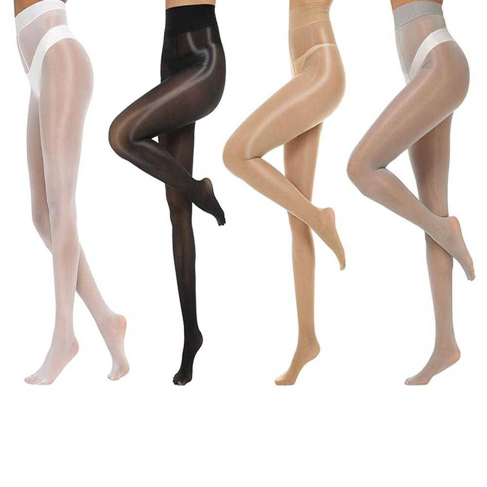 Oil Bright Shimmer Tights High Waist Shaping  Silk Stockings Fashion Shiny Oil Stockings  Girls