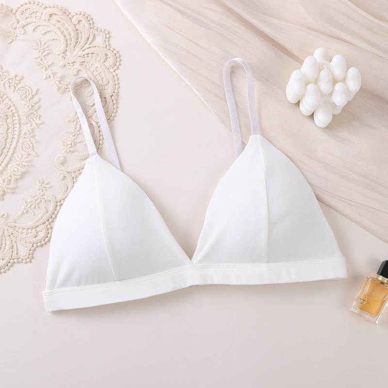 Southeast Asia Cross-border Hot Selling French Triangle Bra: Wireless, Fixed Cups, Thin Straps, Beautiful Back Design