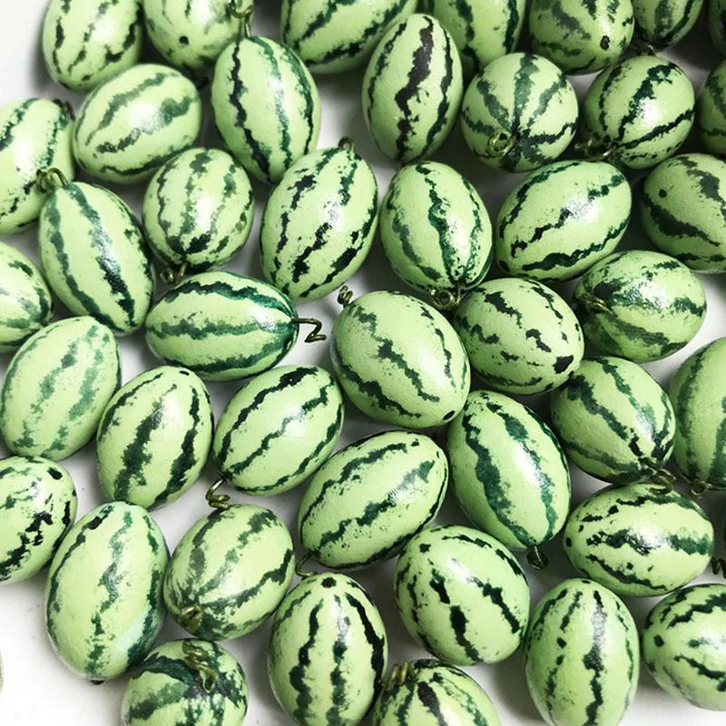 Dollhouse 1pc Mini Fruit Resin Artificial Watermelon Statue for Decoration For Kids Creative Play