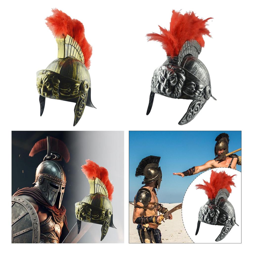 Roman Vintage Helmet Headwear Costume Accessories Medieval Ancient Costume Helmet Role Play Medieval for Movie Home Men Adult