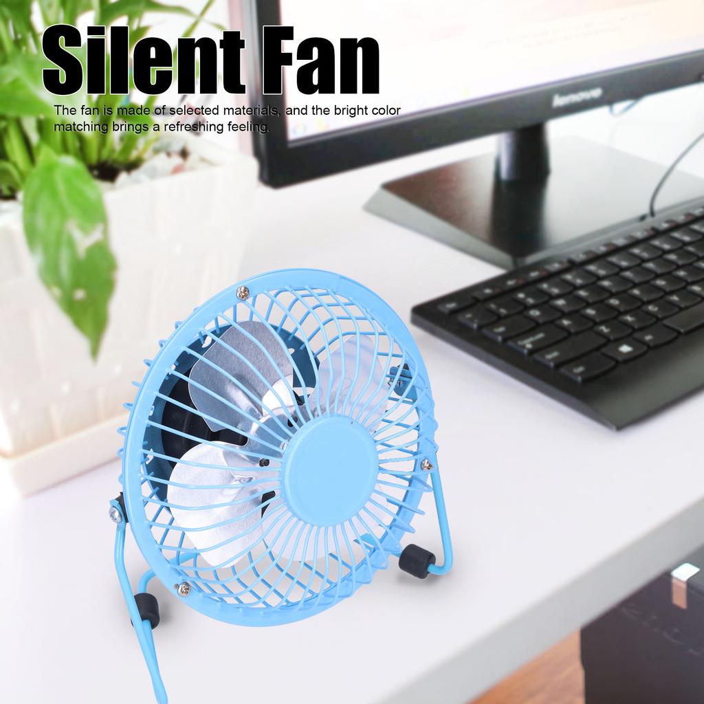 Fan USB Portable Silent Aluminum Blade   Desk Desktop Iron Crafts Fans