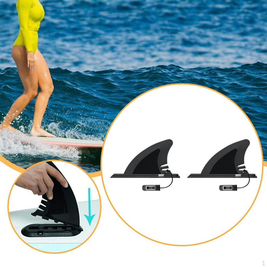 Hydrodynamic Surfboard Fin with Quick Release Pin for Soft Top Foam Boards Universal Fit