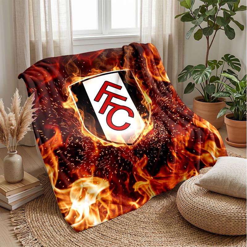 Fulham Football Print Flannel Blanket, Soft Warm Lightweight Throw Blanket for Sofa Bed Camping
