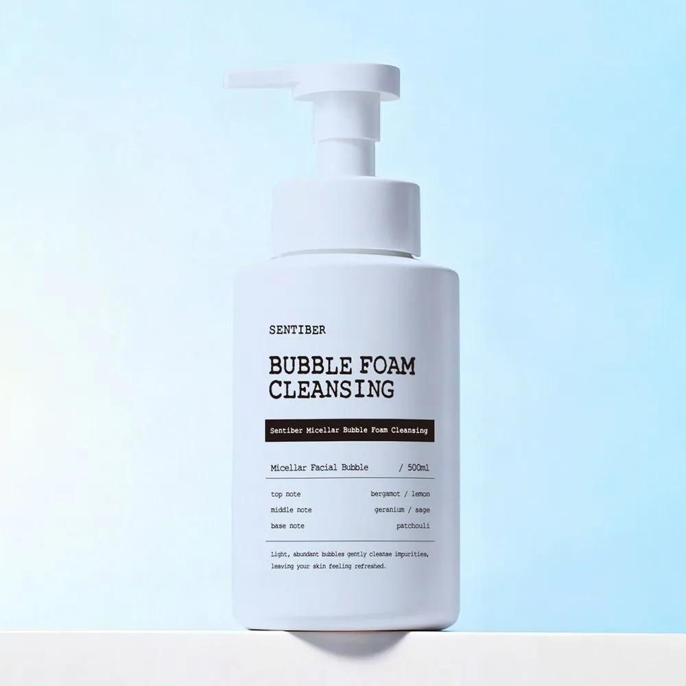 3+1 Sentiber Micellar Large Capacity Foam Cleansing 500ml Mildly Alkaline Cleansing Foam Facial Cleanser Foam Cleanser Foam
