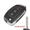 3 Button Filp Car Remote Key Case For Hyundai Hb20 Ix35 I45 Santa Fe Accent I40 I20 Hy15/Hy20/Toy40 Uncut Blade Key Shell