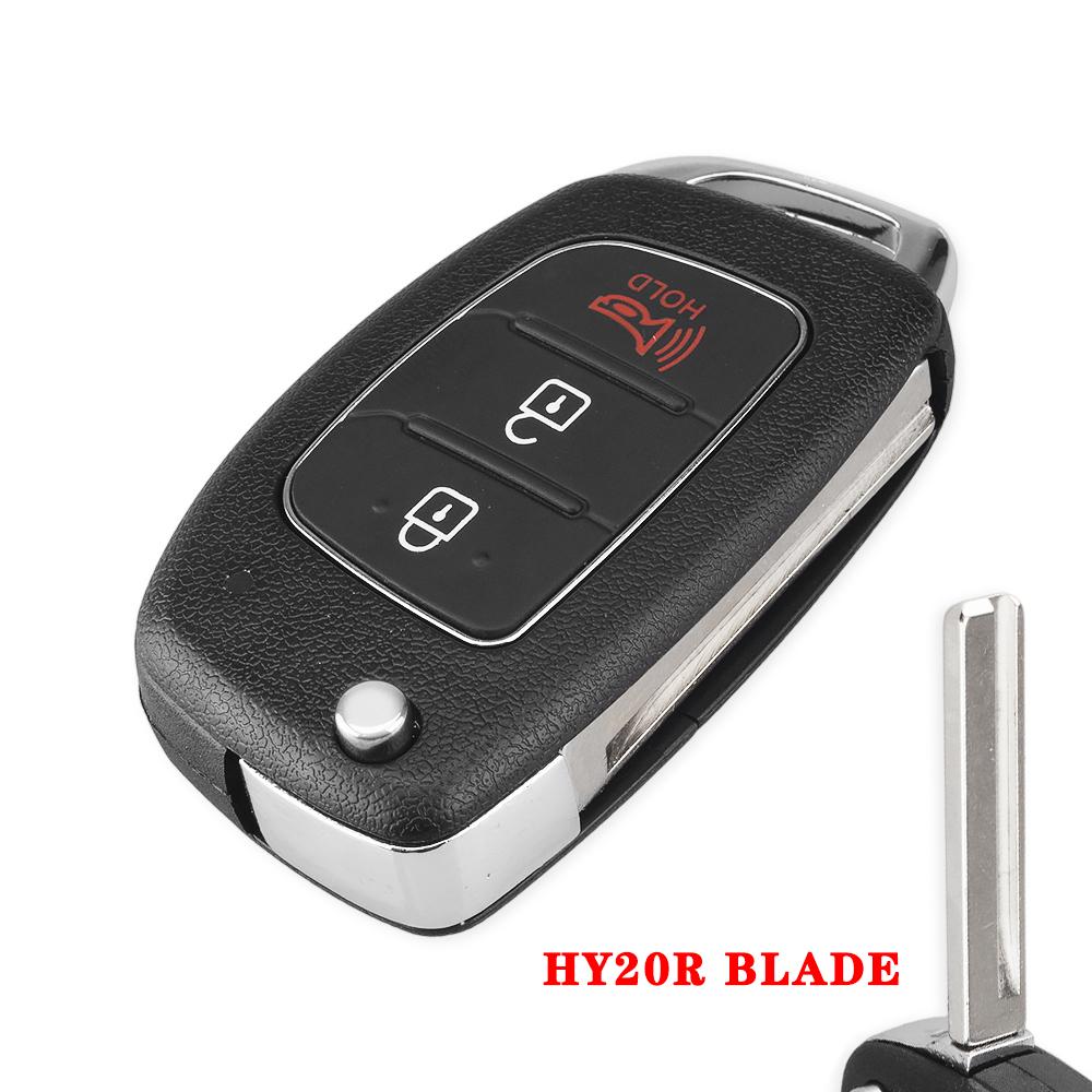 3 Button Filp Car Remote Key Case For Hyundai Hb20 Ix35 I45 Santa Fe Accent I40 I20 Hy15/Hy20/Toy40 Uncut Blade Key Shell