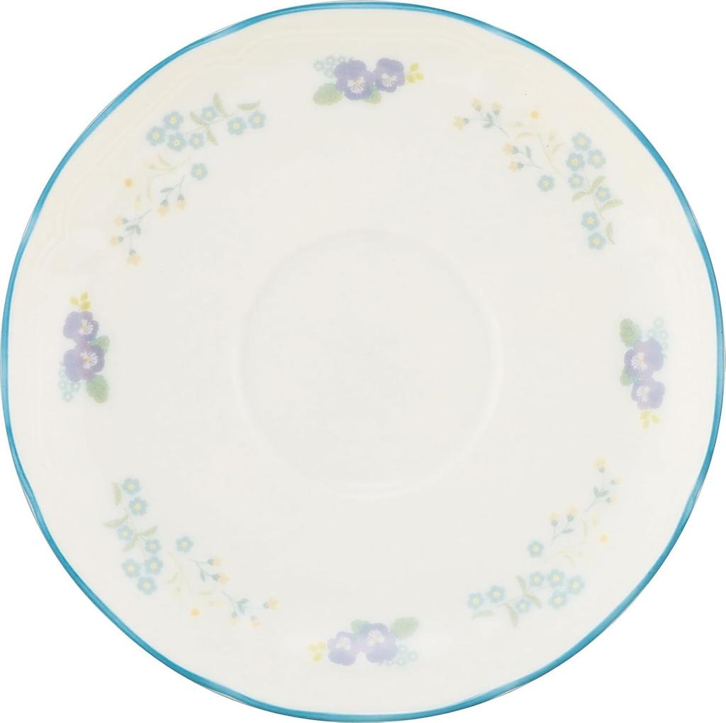 Yamaka Shoten Peter Rabbit Teacup & Saucer, 220ml, Approx. 9x6cm Diameter, Shabby Chic Flower Design, White, PR651-28