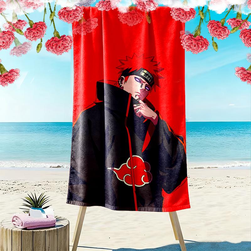 1pc Naruto Beach Towel Ideal Birthday Gift For Family, A Vibrant Beach Towel Suitable for Outdoor Activities