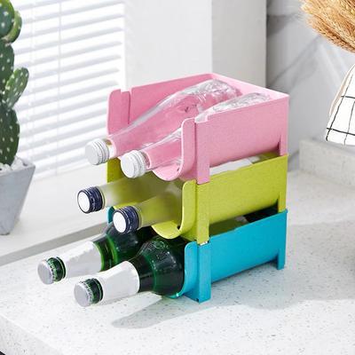 Support à canettes et boissons pour réfrigérateur de qualité antidérapant, empilable, organisateur de bouteilles en plastique, gain de place, porte-boissons pour bière et cola, rangement à domicile