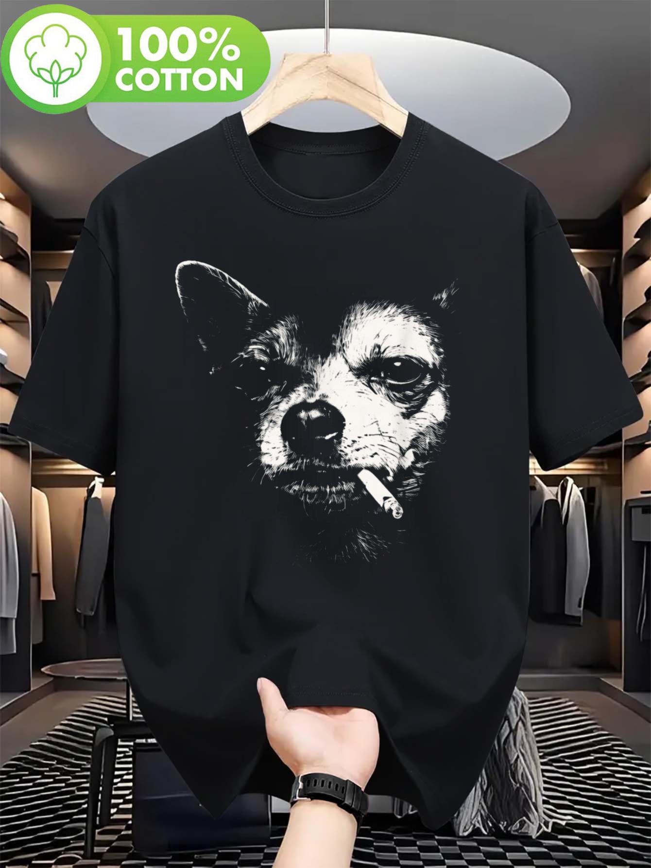 

Dog Smoking Fun Long Hair CH ó T-shirt, Couple Style | Trendy Top, Short Sleeve, Street Style Summer T-shirt Casual, Sports -... S разноцветный