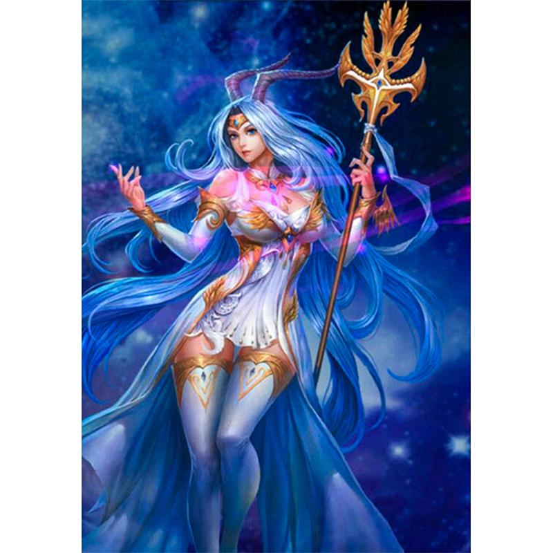 

5D Diy алмазная живопись мультфильм женщина комплект для вышивки крестом полная круглая дрель вышивка мозаика художественная картина живого декора Full Round 20x30CM