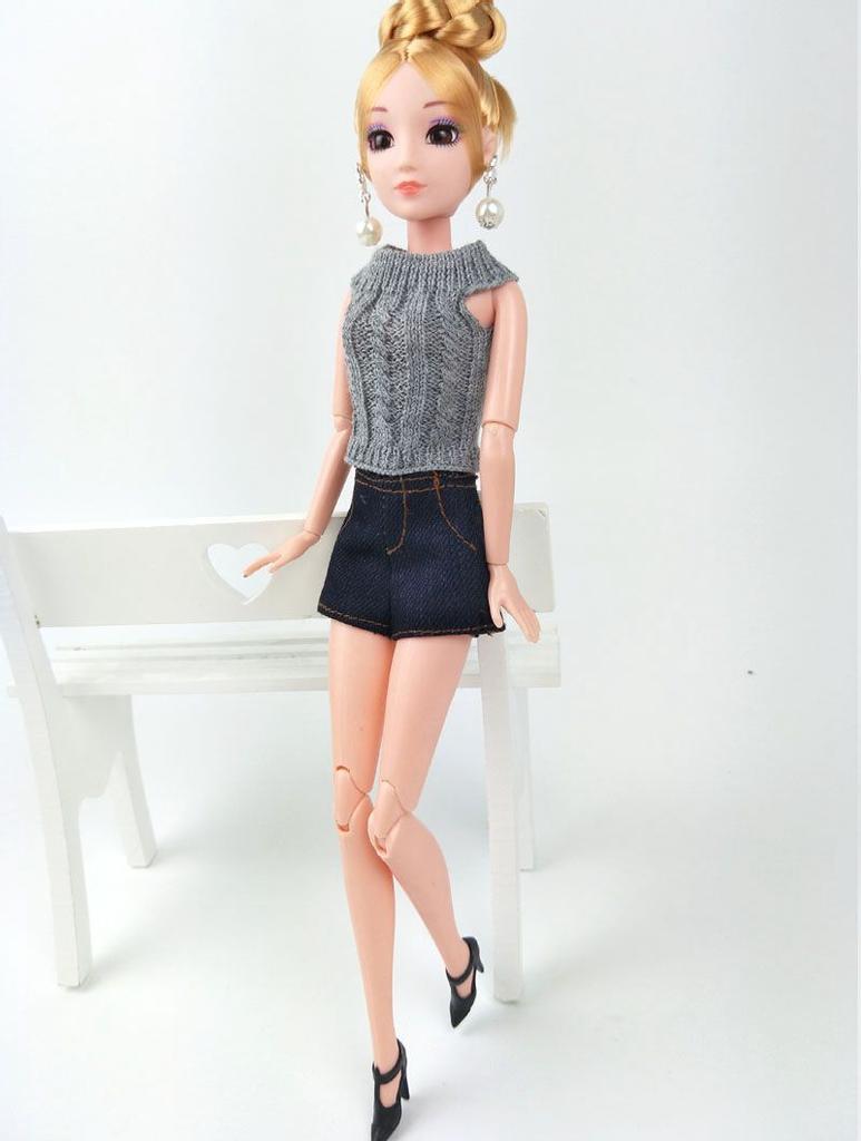 Ren Manuel Strikket Håndlaget Genser For Barbie Dukke Leker For Barn For Barbie Prinsesse Dukke Klær 1/6 Dukketilbehør