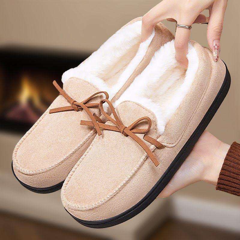 Fashion Women's Winter New with Plush and Thick Cotton Warm Bean Shoes Fashionable and Versatile for Home Wear Snow for Outdoor Wear