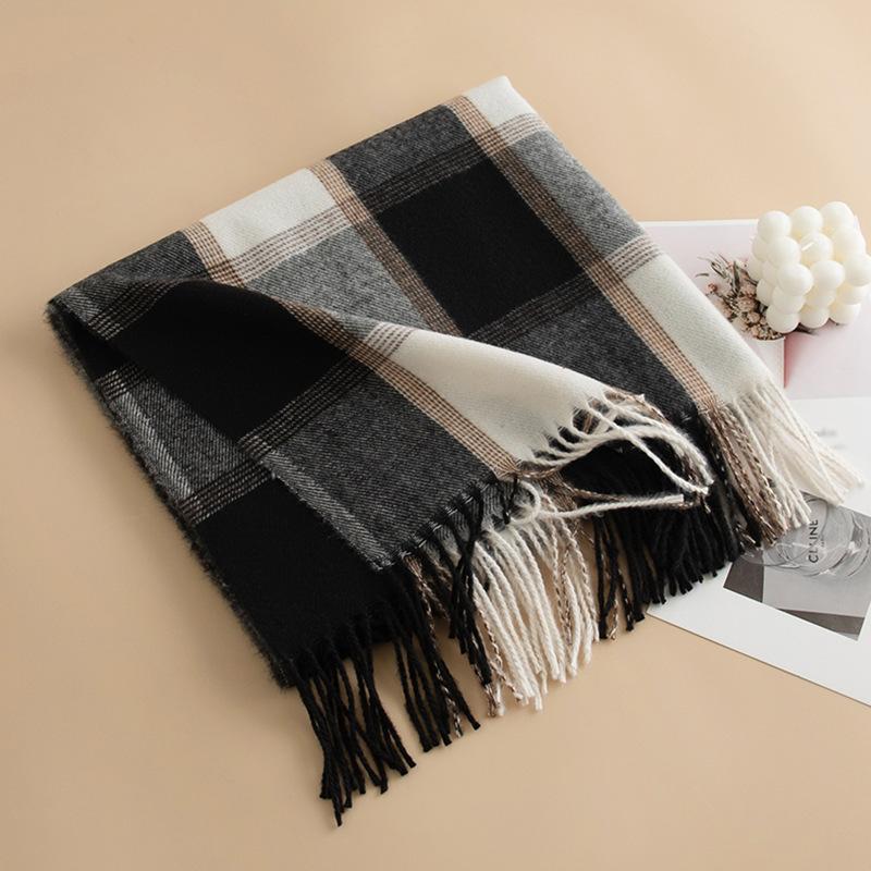 Scarf Fresh and Sweet Plaid College Wind Warm Windproof Scarf
