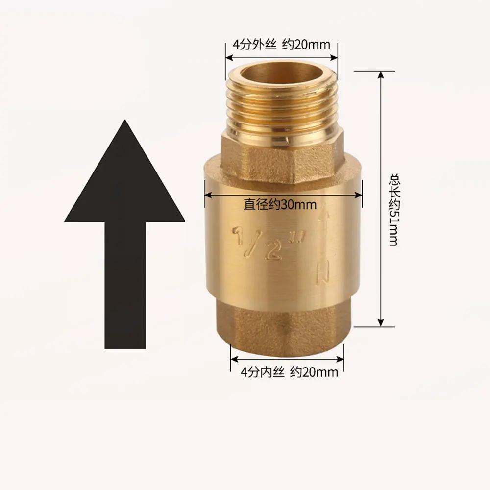 

1/2 3/4 1 1-1/4 1-1/2 2 BSPP Female Male Thread Brass In-Line Spring Check Valve One Way Water Pump Valve 2