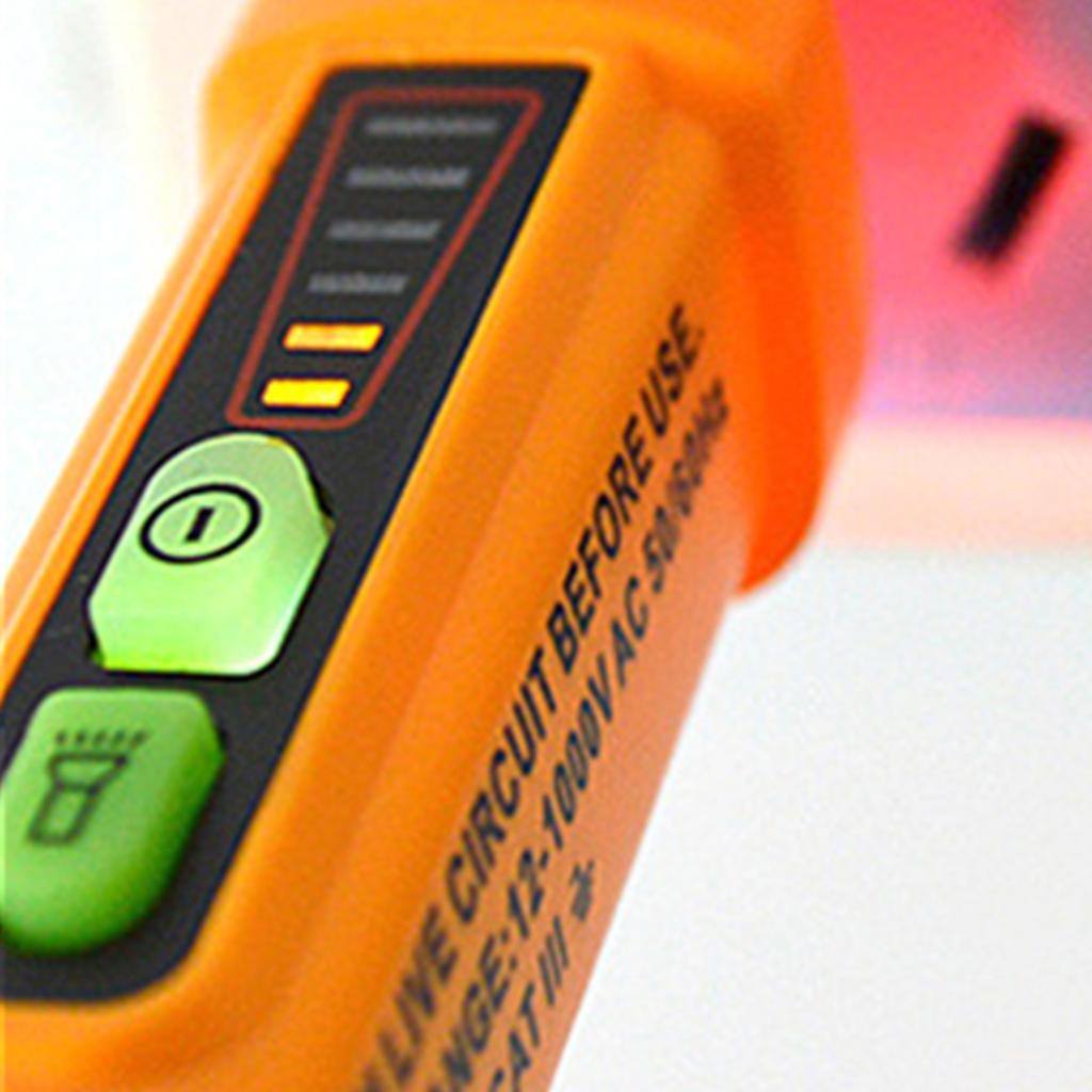 AC Voltage Tester 12-1000V Live Wire Detector Electrical Pen with Buzzer Flashlight Auto-off High Accuracy Testing Pen