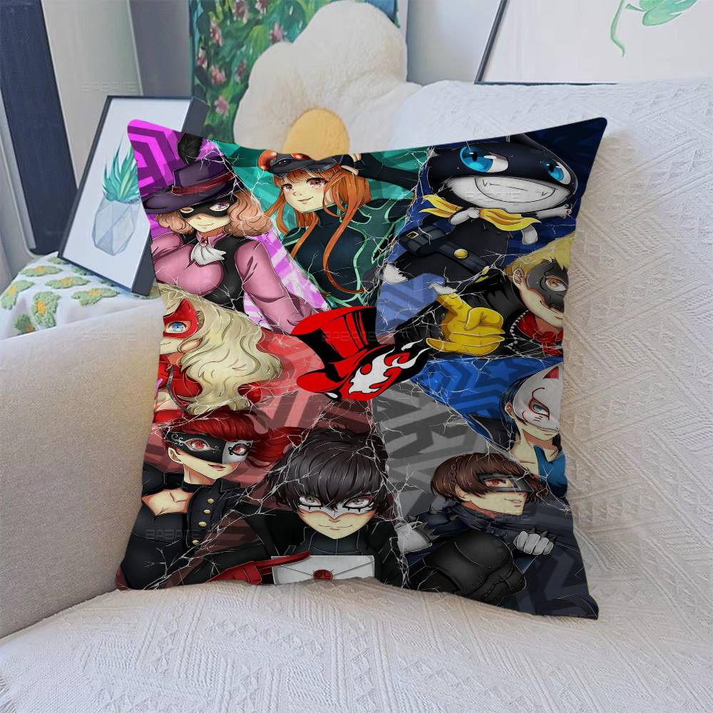 Classic Anime P-Persona 5 Cushion Cover Pillowcase Upholstery Sofa Throw Pillow Home Decor Pillowcas