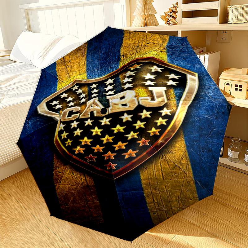Football Club Emblem Umbrella 8-Frame for Travel, Camping, Casual Lightweight Portable Umbrella, Essential for Every Family Holidays Gift