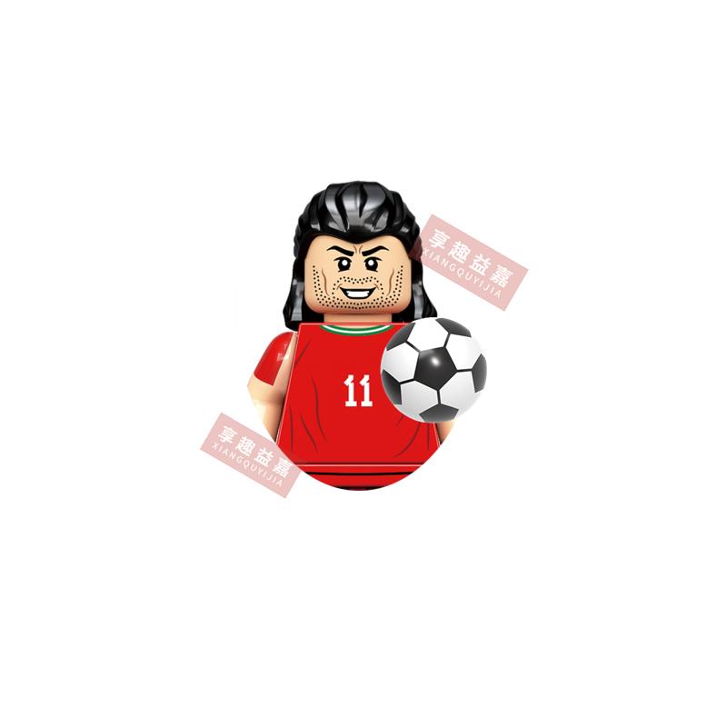New  Single 4.5CM Soccers Athletics Sportsman Star Building Blocks Cartoon Mini Action Figures Toys For Kids Christmas Gifts