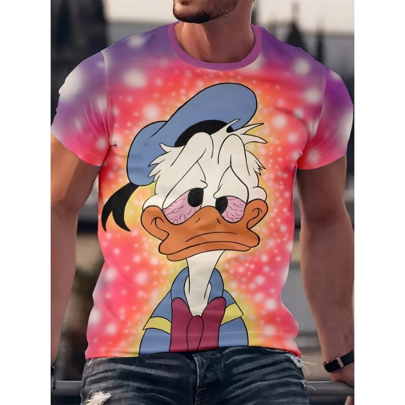 Nieuw gepersonaliseerd cartoon konijn T-shirt voor heren met streetstyle korte mouwen en sneldrogende stof comfortabel