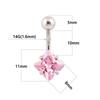 Hypoallergener Bauchnabelring aus Edelstahl, quadratischer Zirkon, nicht verblassender dicker Stab, Bauchnabelpiercing
